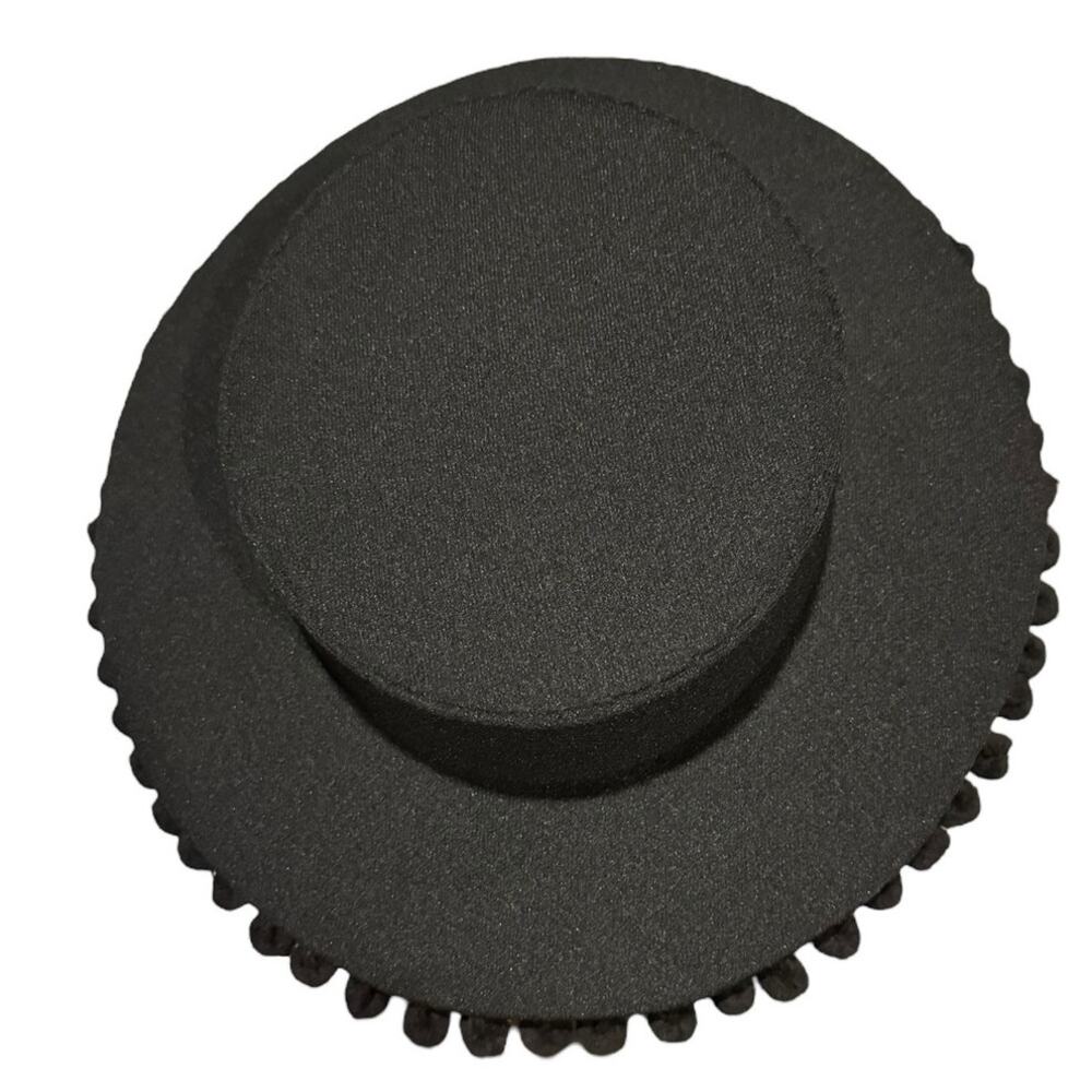 Vintage Black Cordobes, flamenco, Equestrian Hat with wide brim and pom poms - Picture 6 of 12